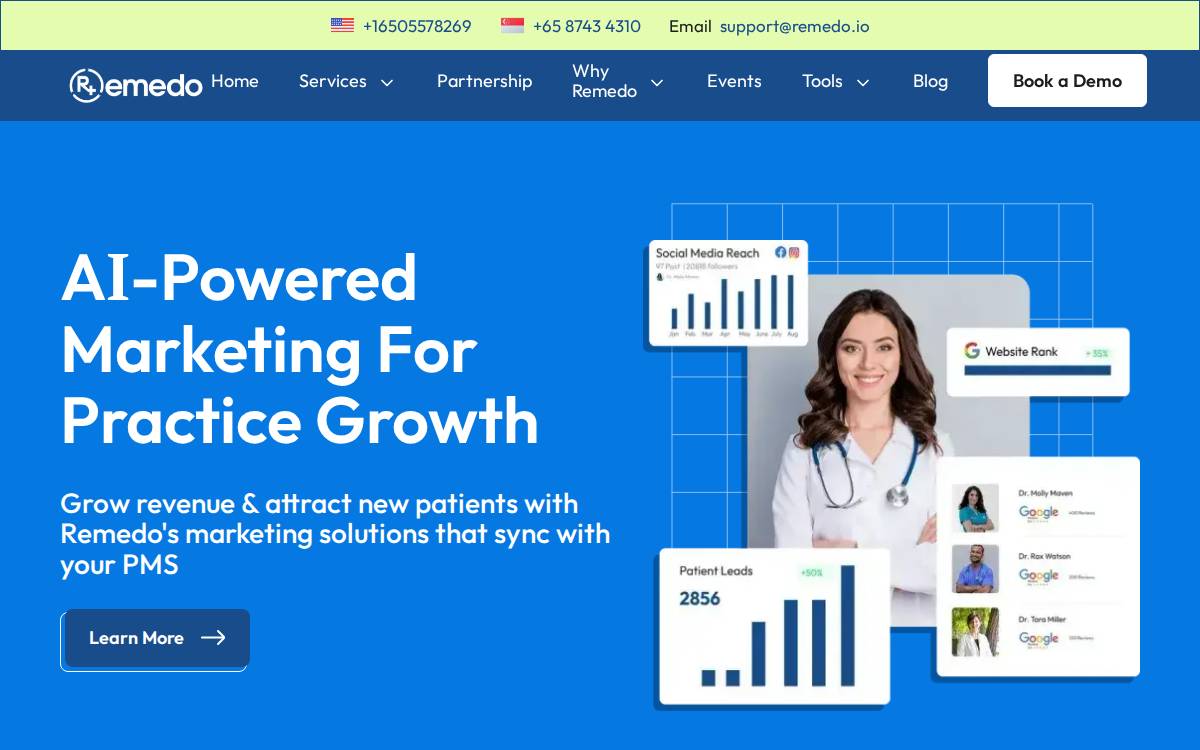 Remedo website preview