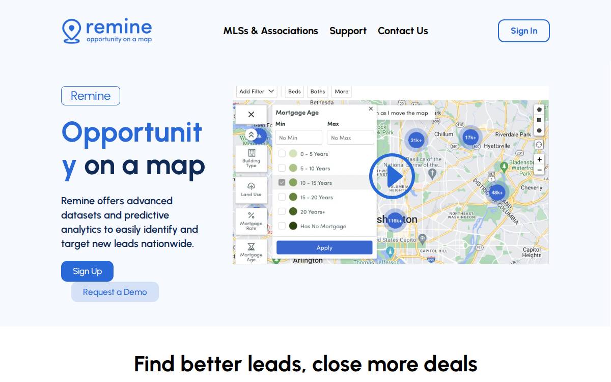 Remine website preview