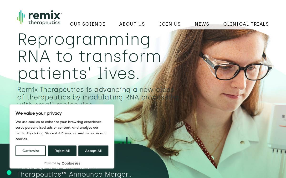 Remix Therapeutics website preview