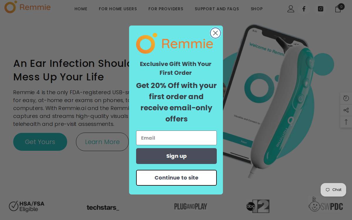 Remmie website preview
