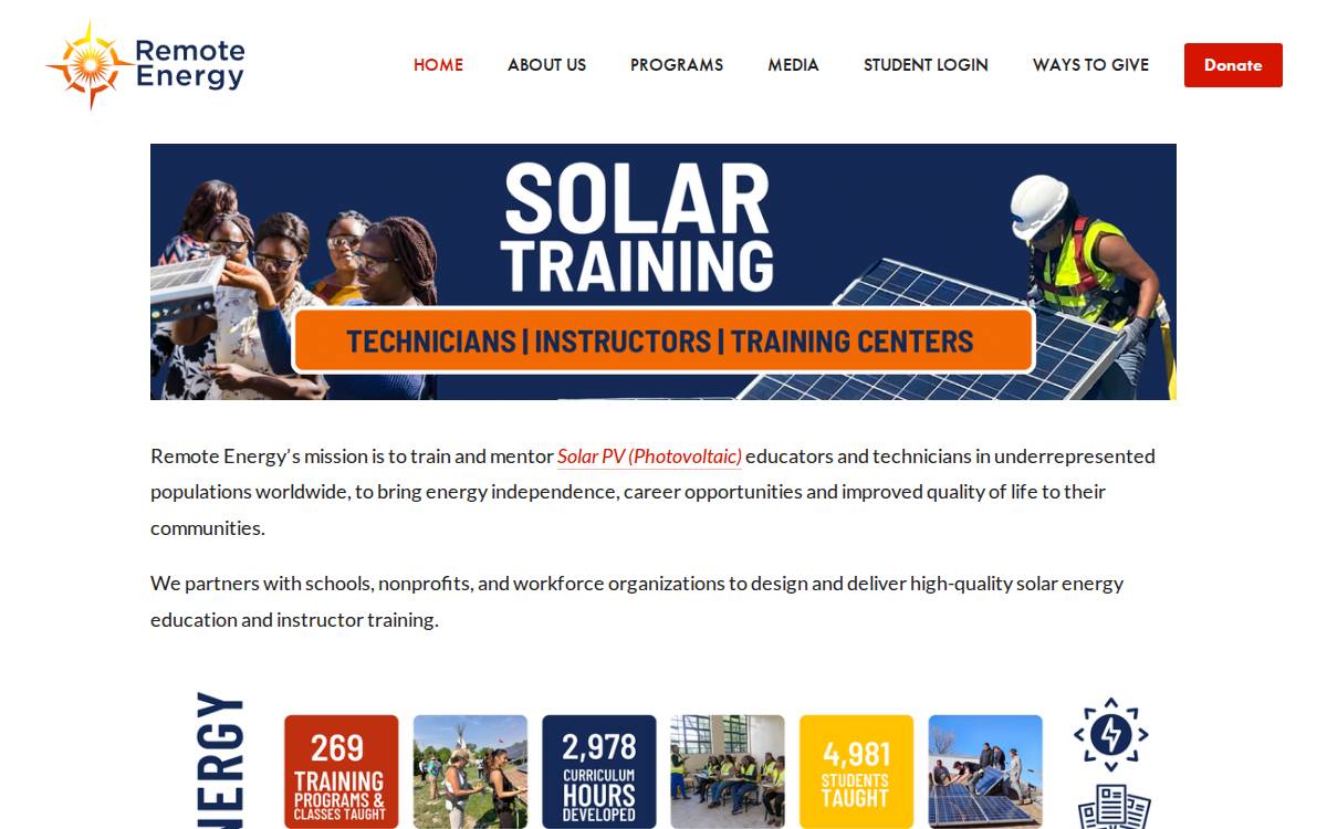 Remote Energy website preview