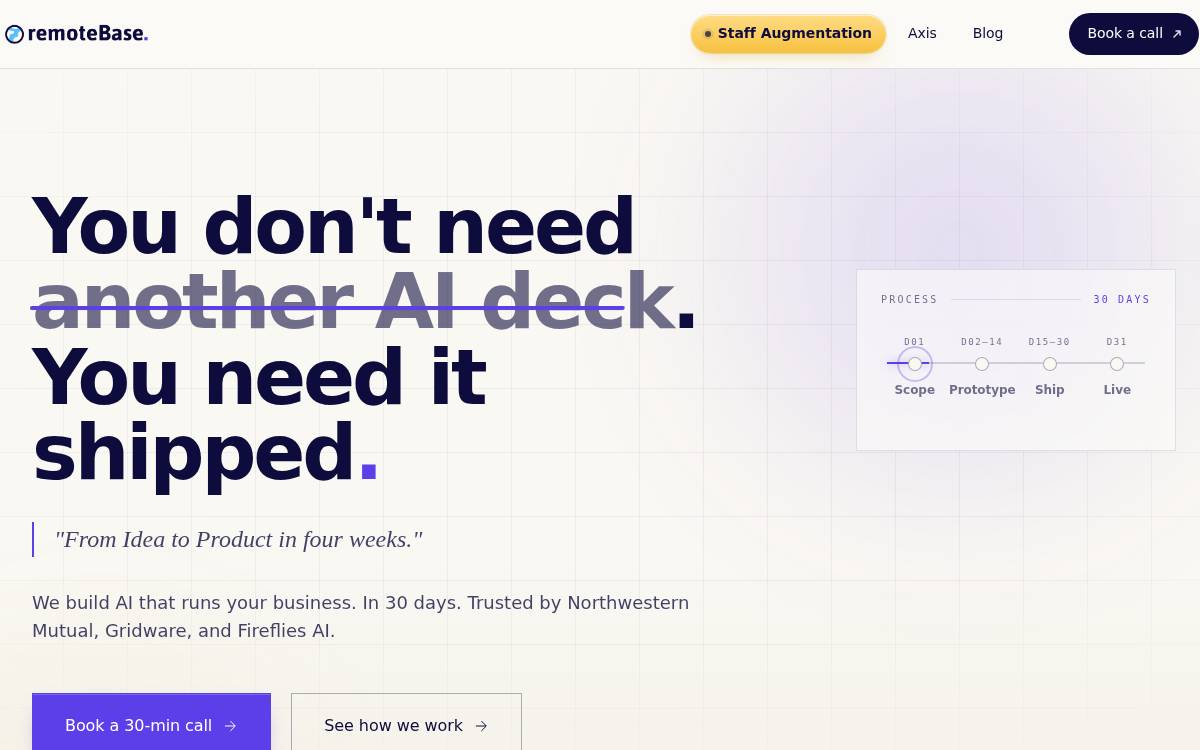 Remotebase website preview