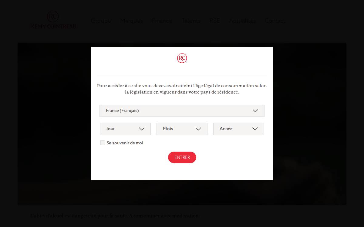 Remy Cointreau website preview