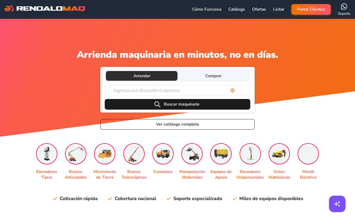 RendaloMaq website preview