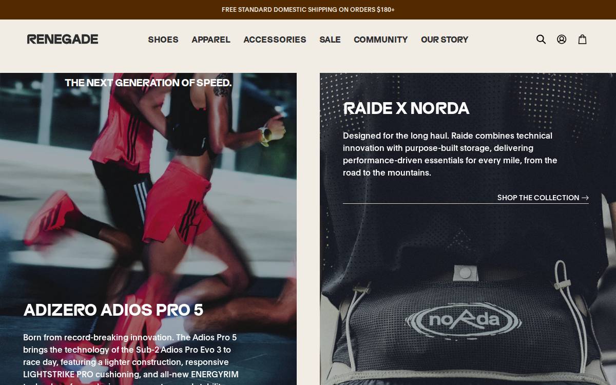 Renegade Running website preview