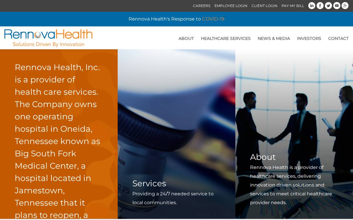 Rennova Health website preview