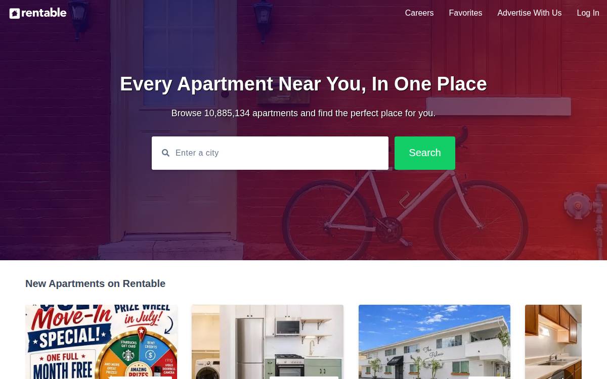 Rentable website preview