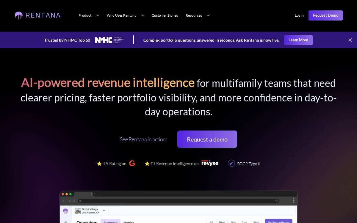 Rentana website preview