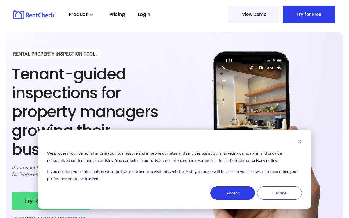 RentCheck website preview