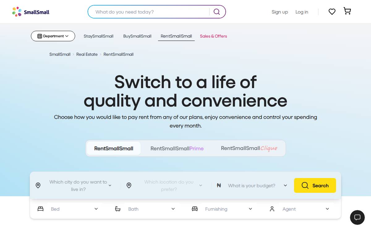 RentSmallSmall website preview
