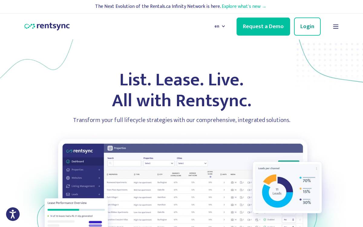 Rentsync website preview