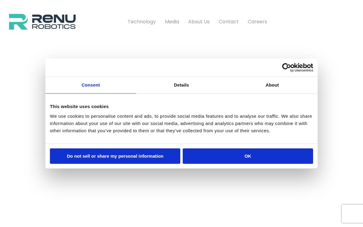 Renu Robotics website preview