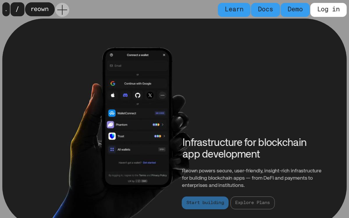 Reown website preview