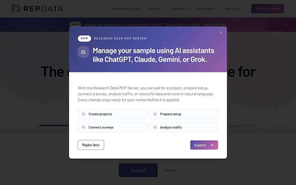 Rep Data website preview