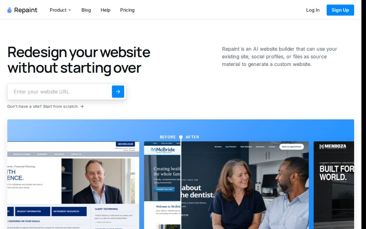 Repaint website preview