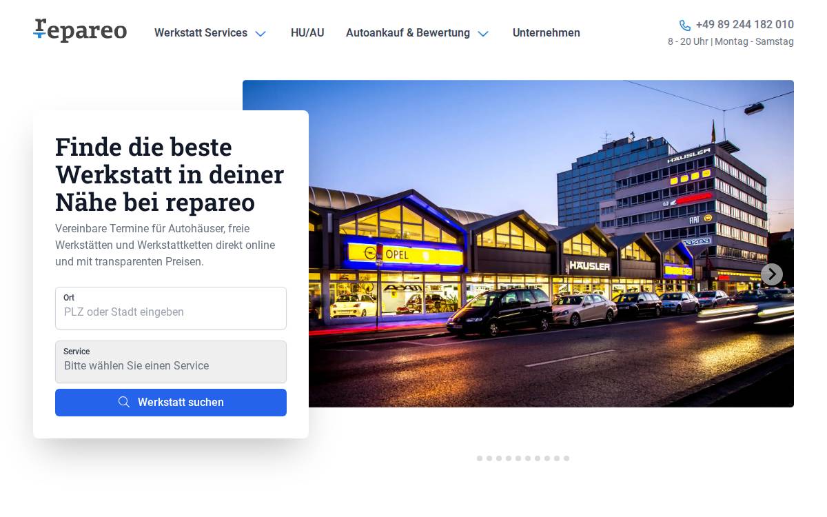 Repareo website preview