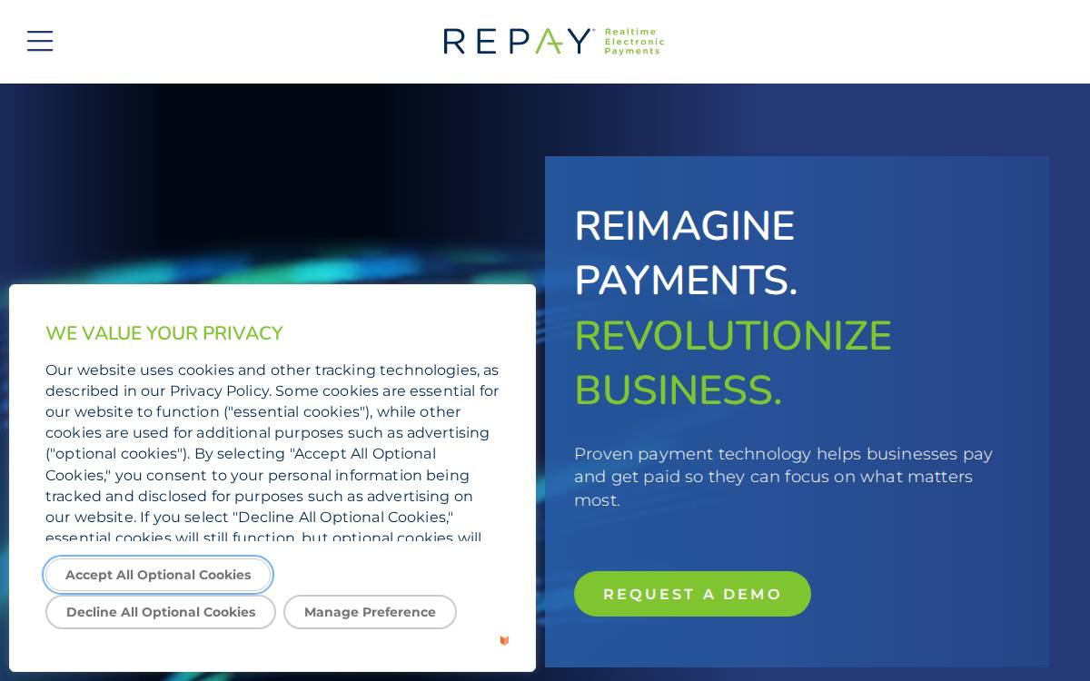 REPAY website preview