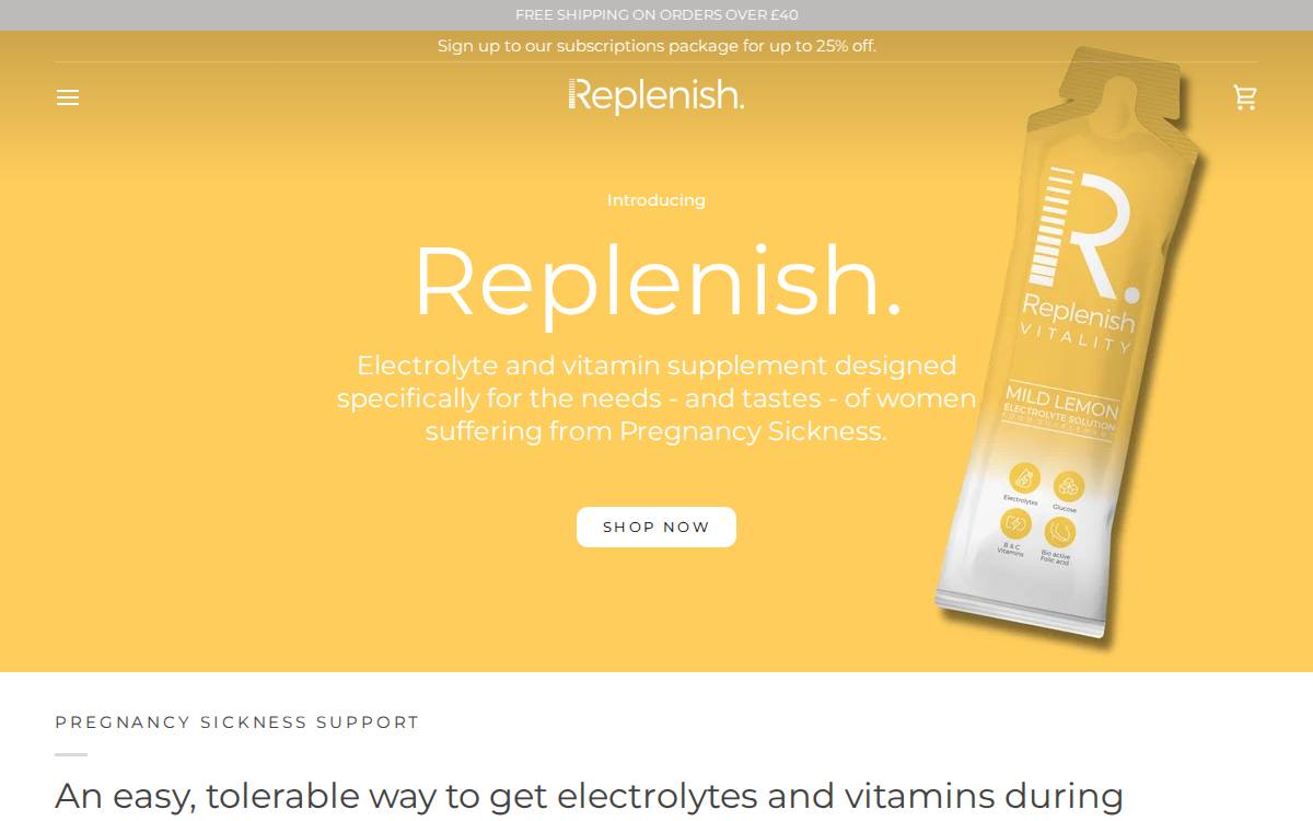 Replenish website preview