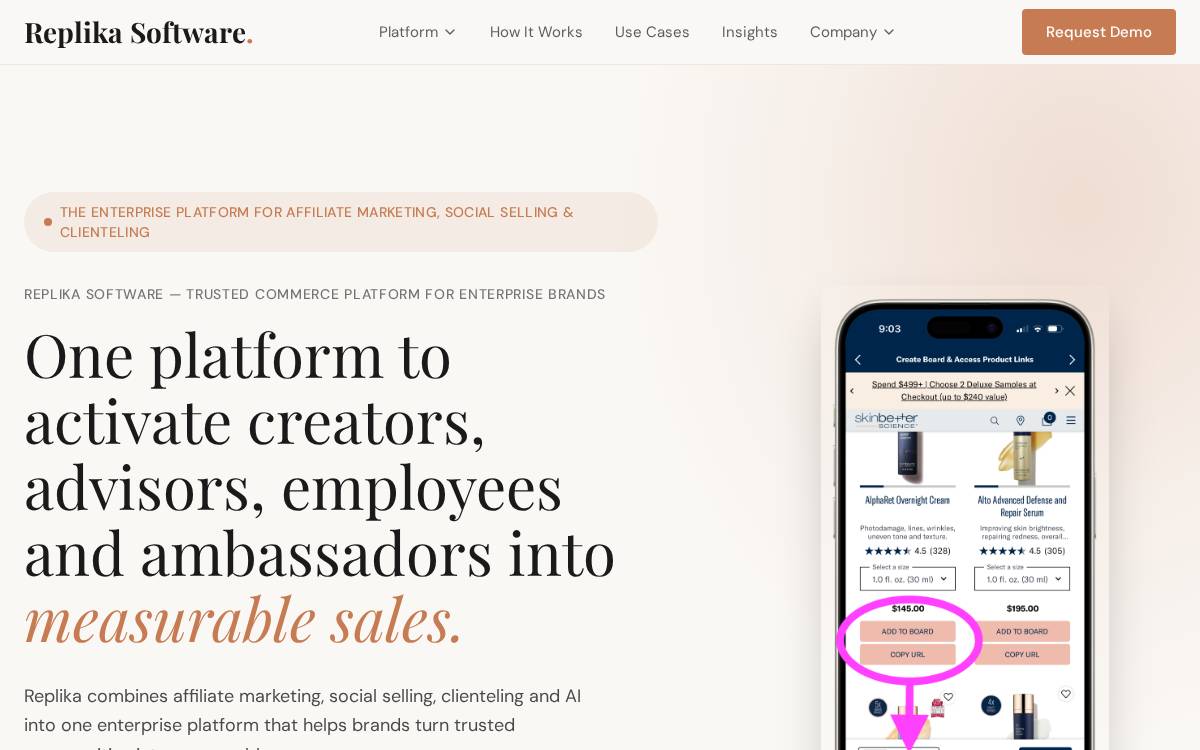 Replika Software website preview