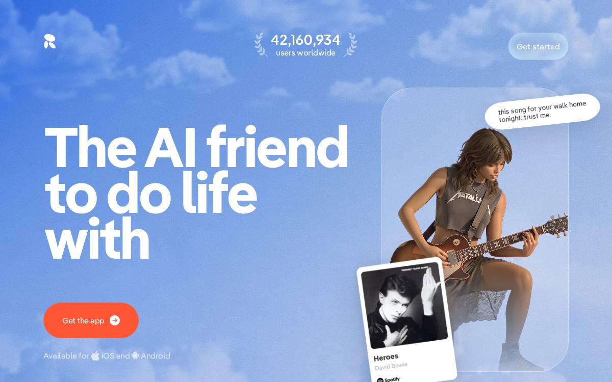 Replika website preview