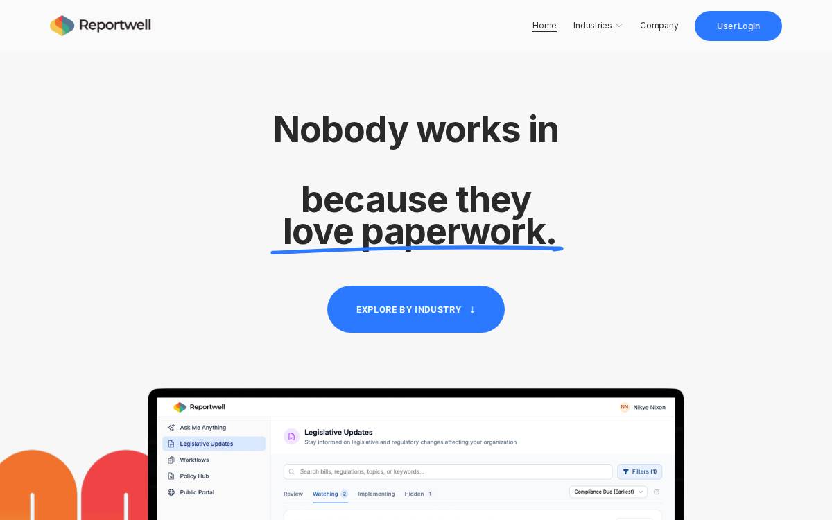 Reportwell website preview