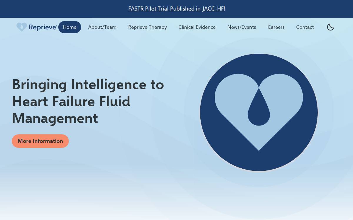 Reprieve Cardiovascular website preview