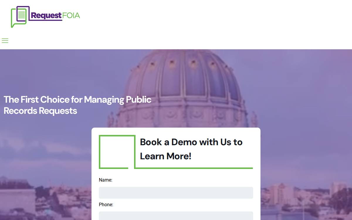 Requestfoia website preview