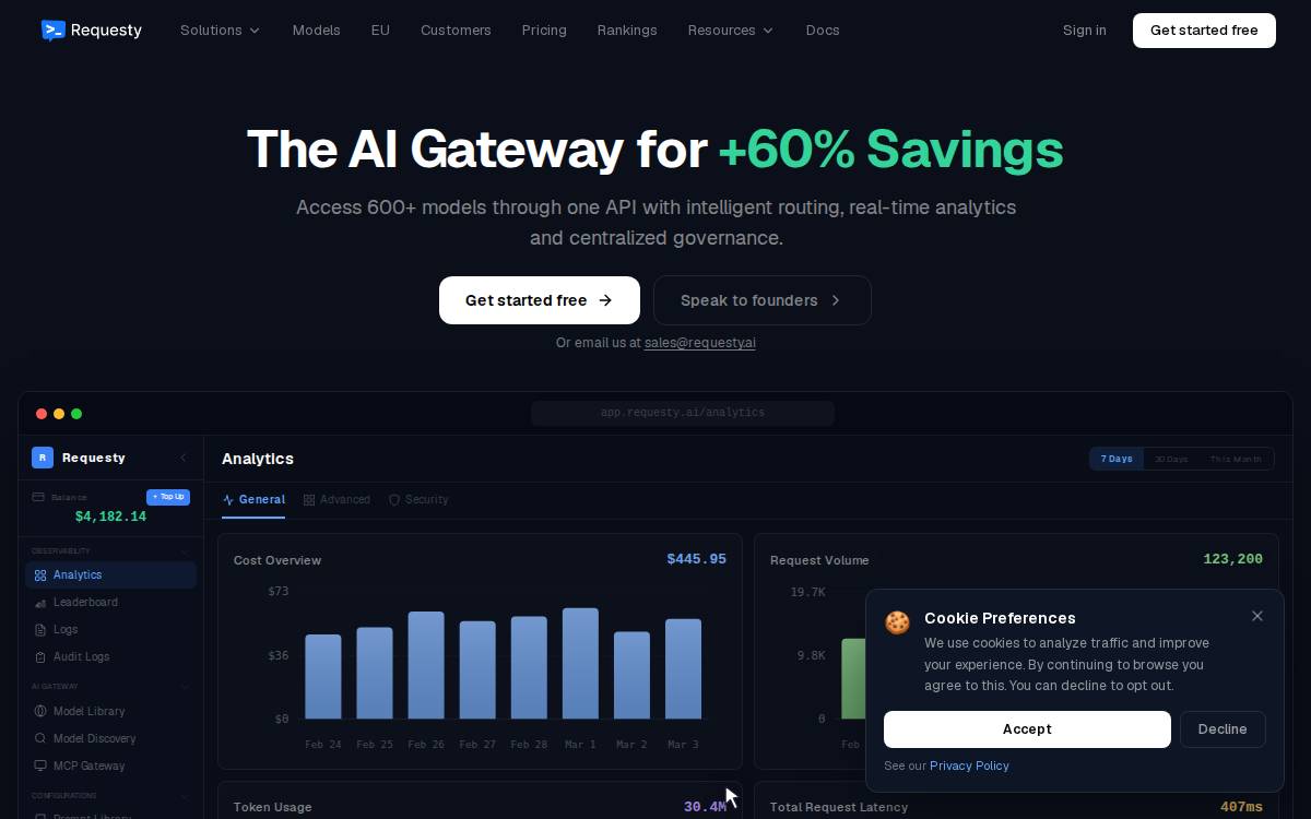 Requesty website preview