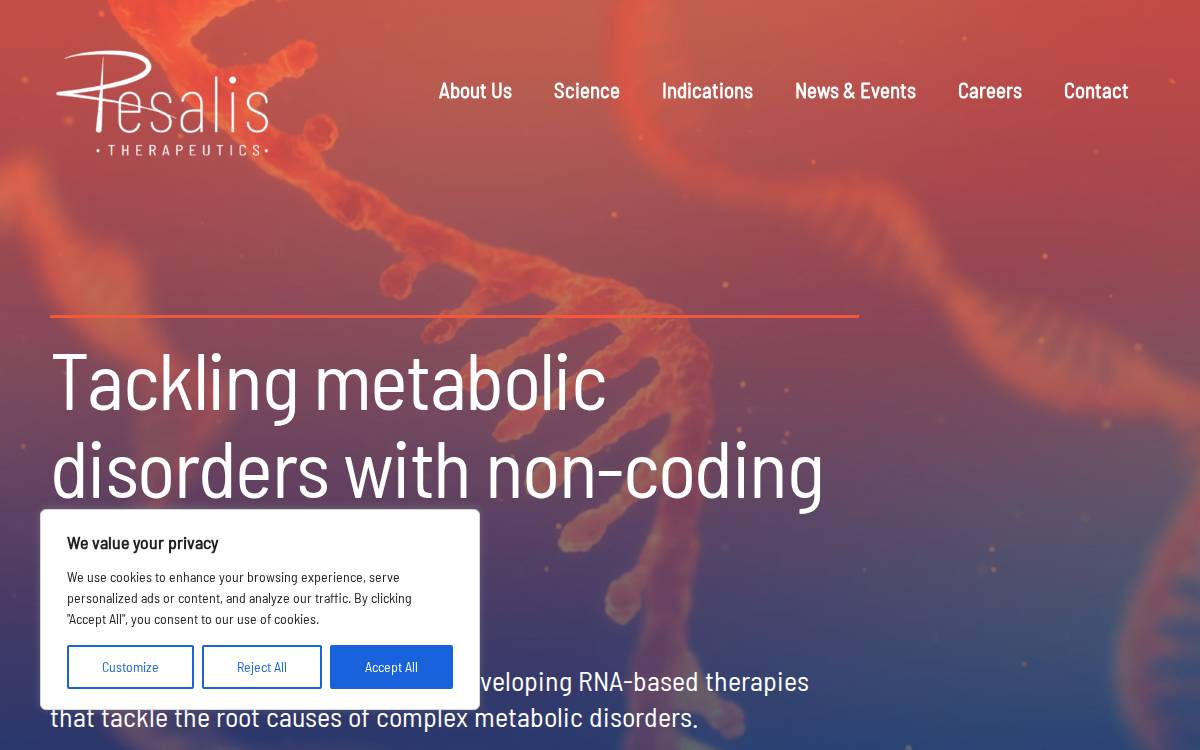 Resalis Therapeutics website preview