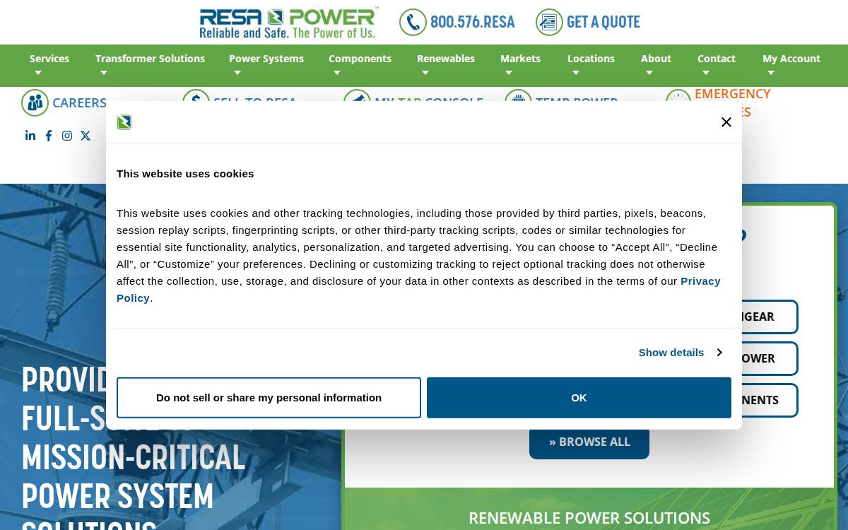 RESA Power website preview