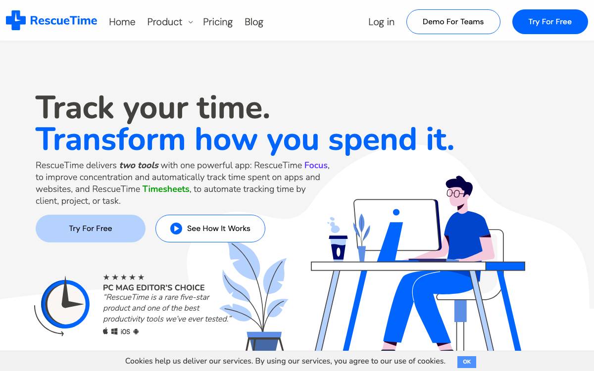 RescueTime website preview