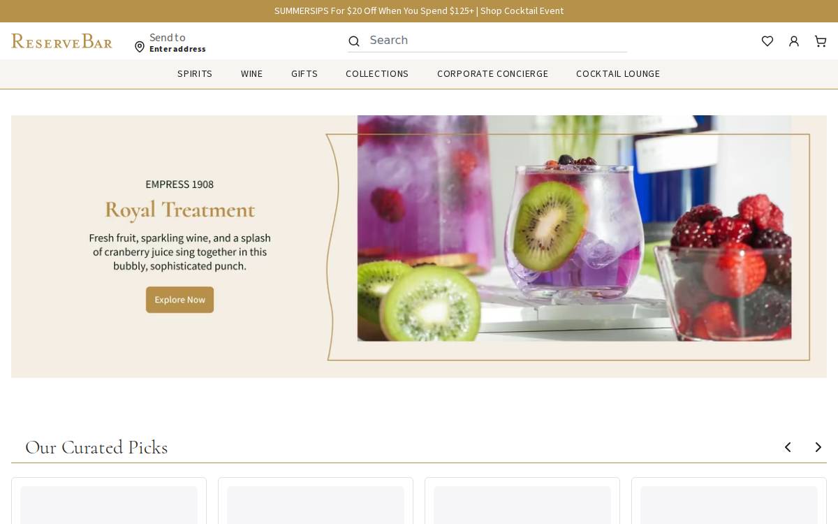 Reservebar website preview