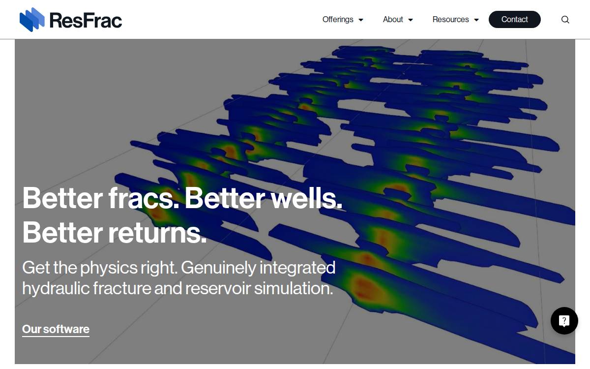 ResFrac website preview