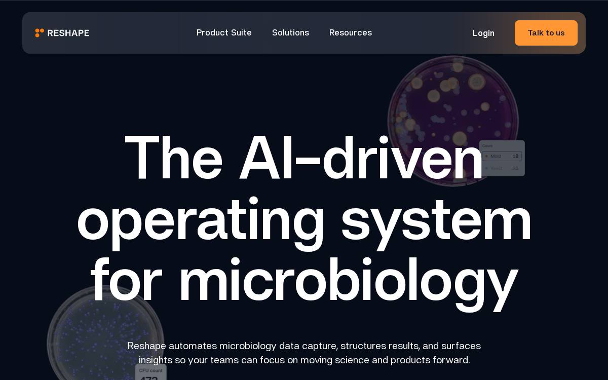 Reshape Biotech website preview