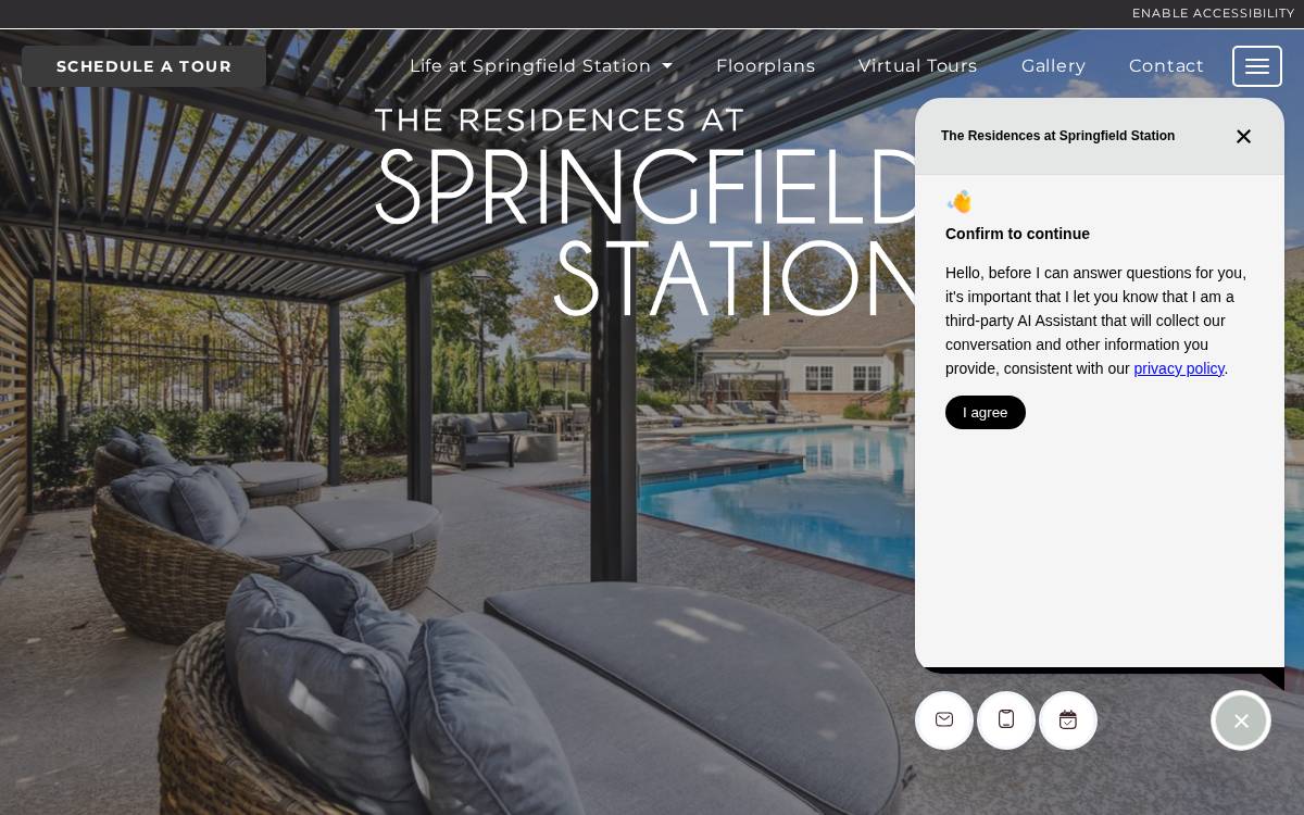 Residences at Springfield Station website preview