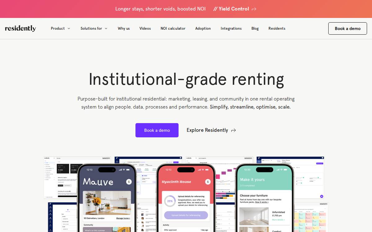 Residently website preview