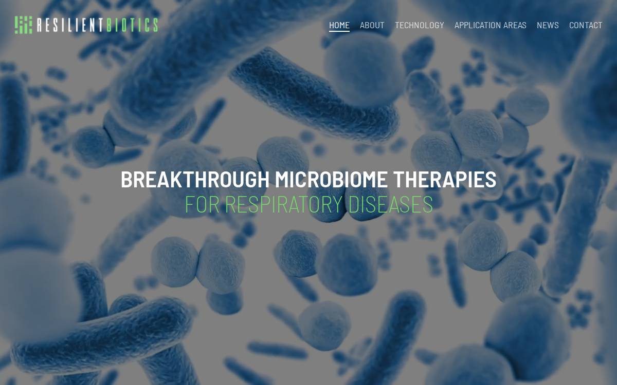 Resilient Biotics website preview