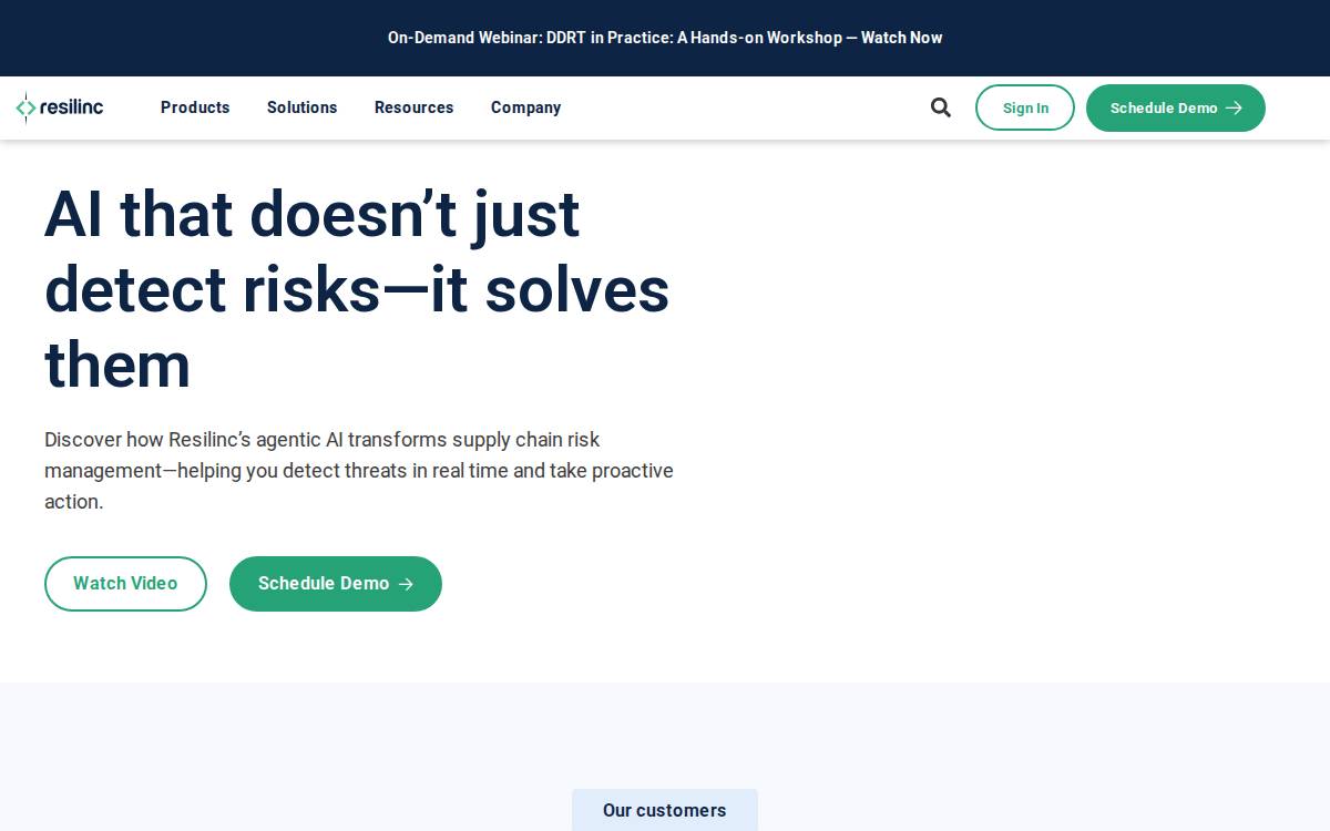 Resilinc website preview