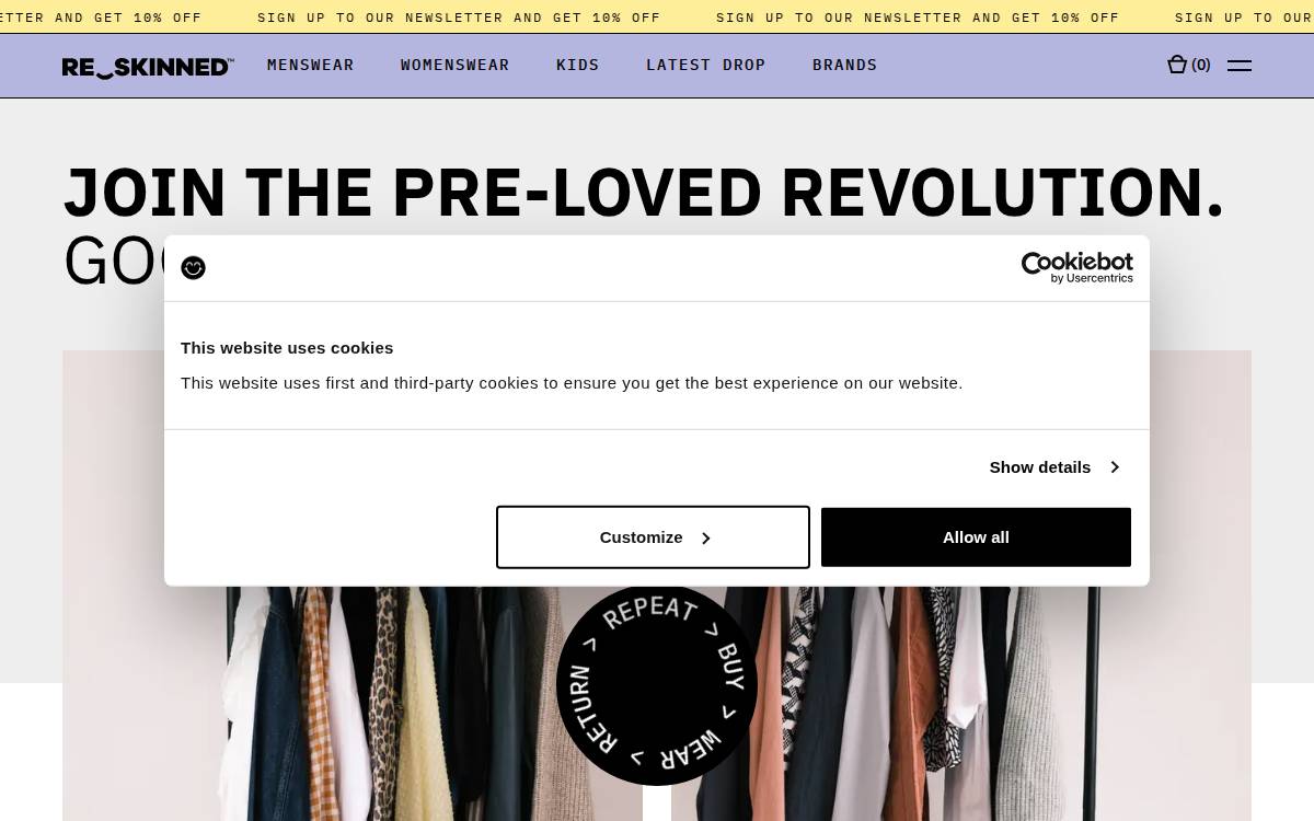 Reskinned website preview