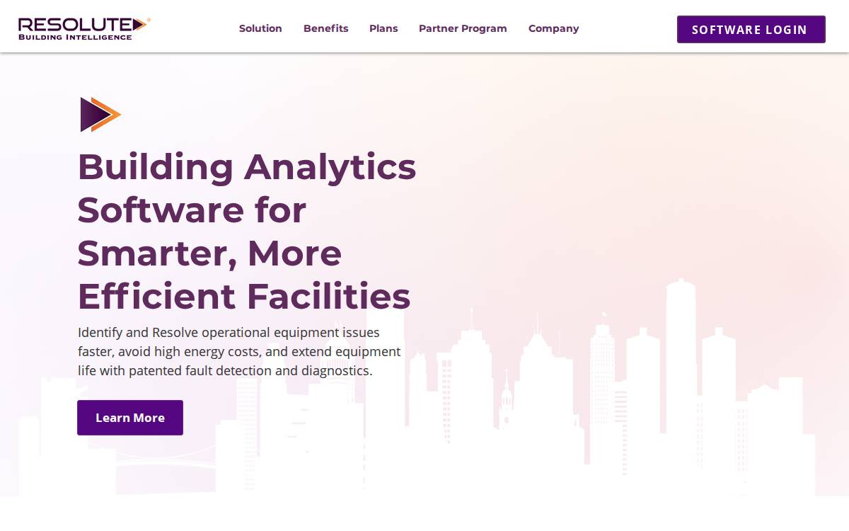 Resolute Building Intelligence website preview