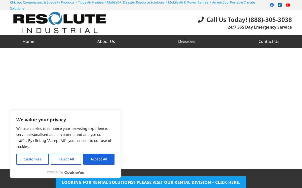 Resolute Industrial website preview
