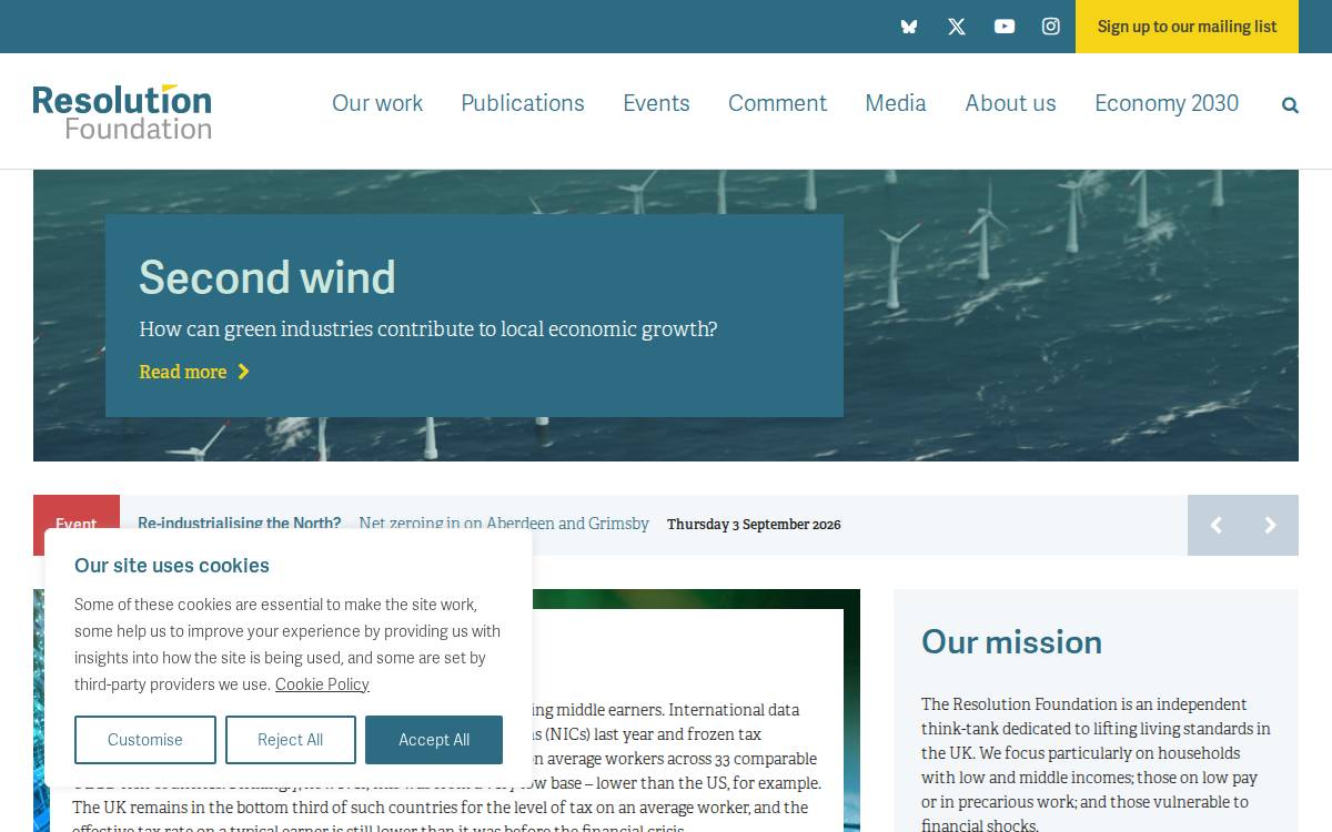 Resolution Foundation website preview