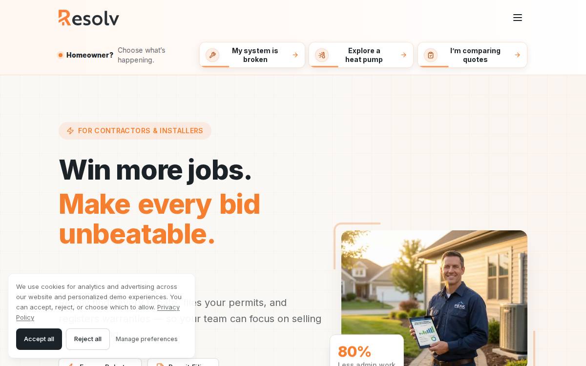 Resolv Rebates website preview
