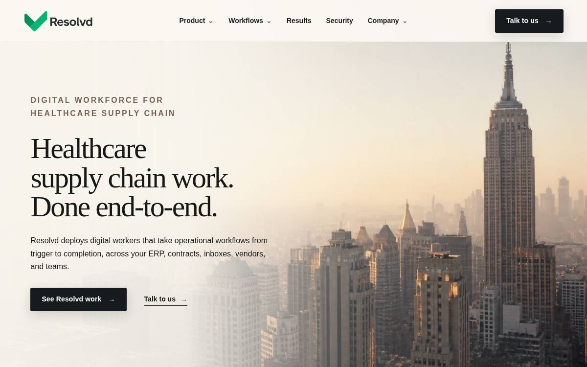 Resolvd AI website preview