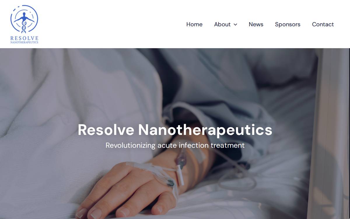 Resolve Nanotherapeutics website preview