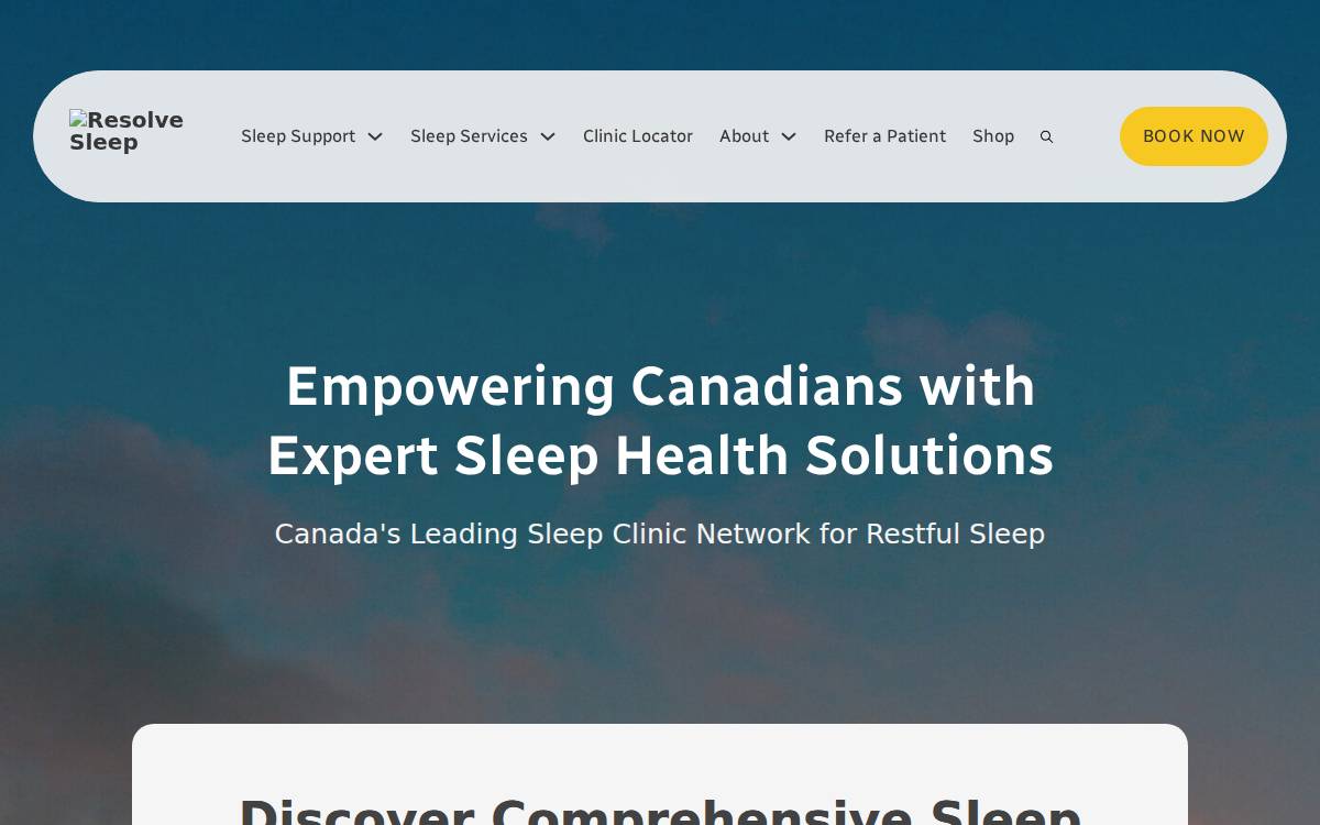 Resolve Sleep Health website preview