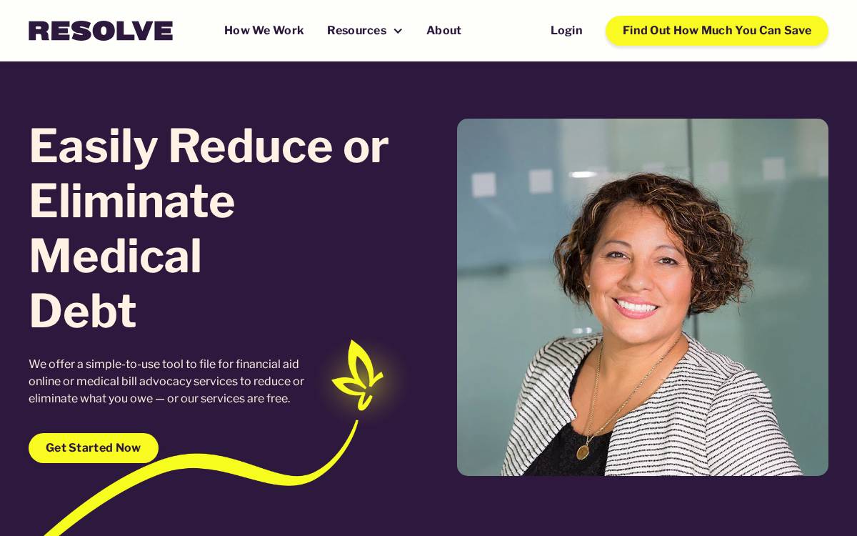 Resolvemedicalbills website preview