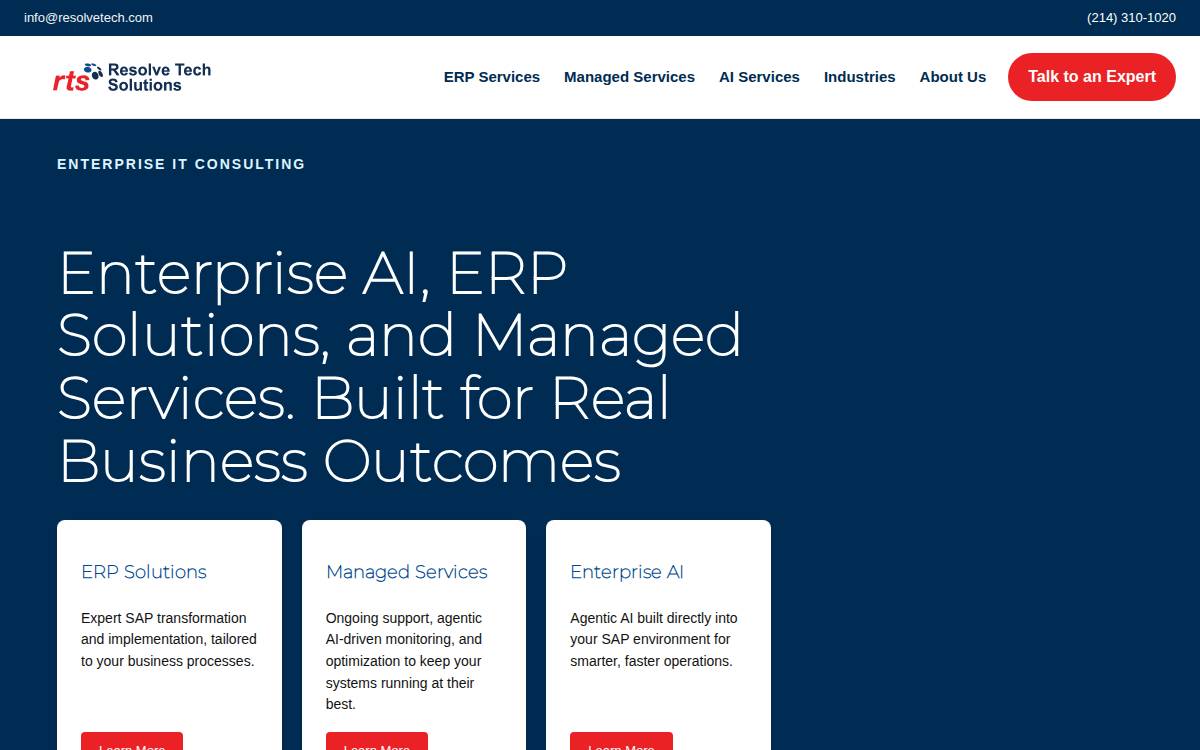 Resolvetech website preview