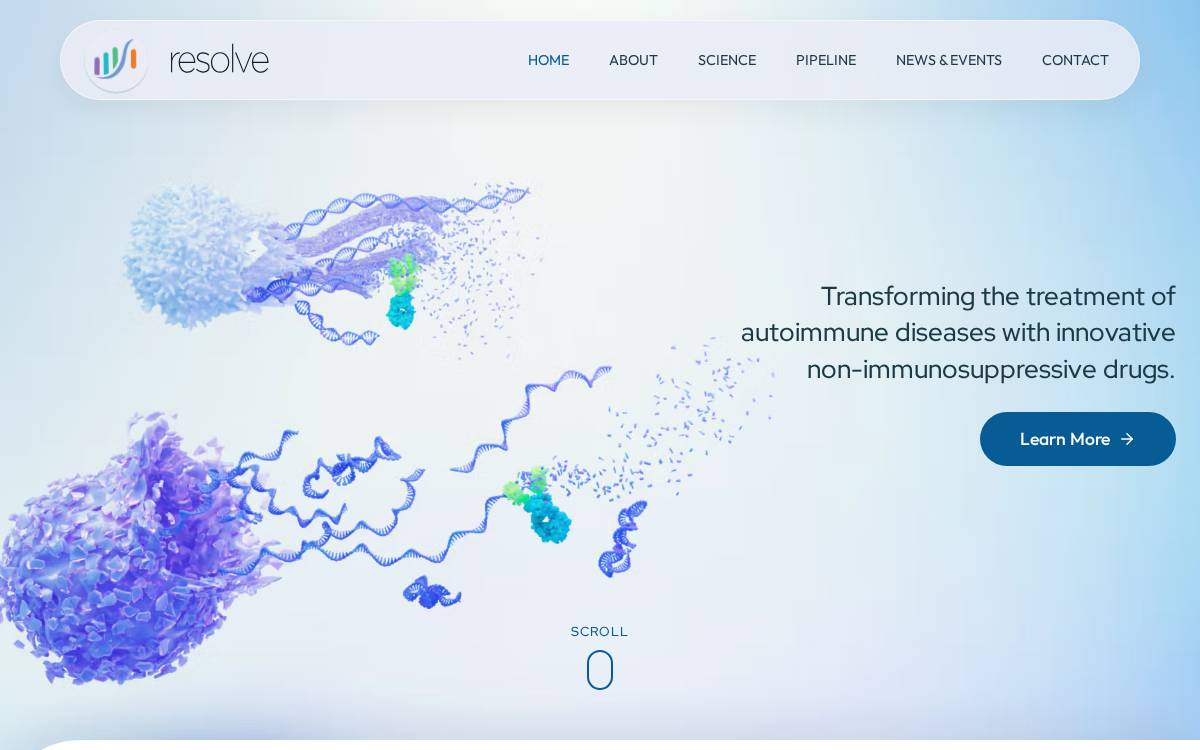 Resolve Therapeutics website preview