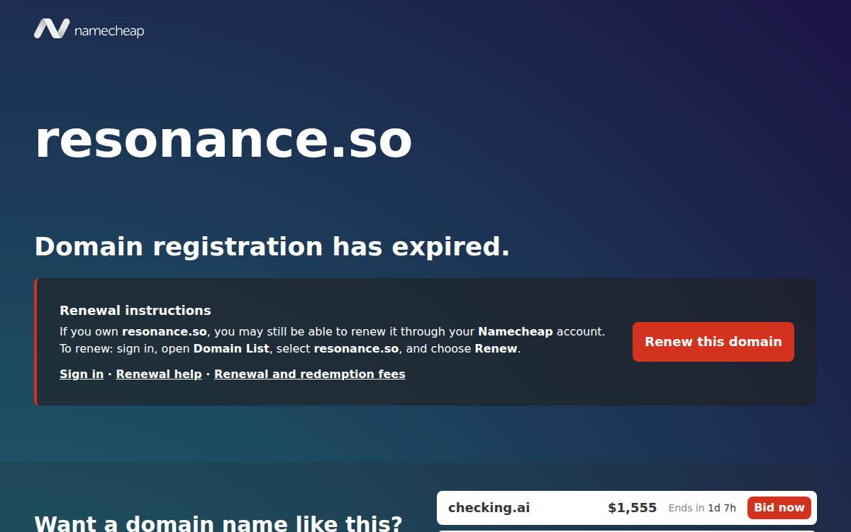 Resonance UG website preview